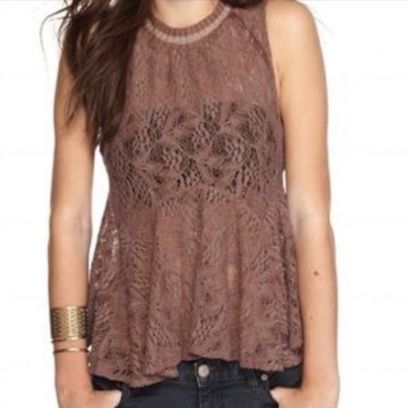 Free People Maisie Peplum Lace Top size S - Picture 1 of 6